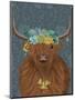 Highland Cow Bohemian 1-Fab Funky-Mounted Art Print