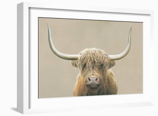 Highland Cow Neutral-James Wiens-Framed Art Print