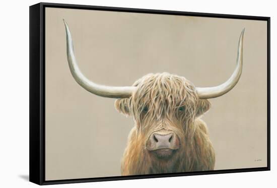 Highland Cow Neutral-James Wiens-Framed Stretched Canvas