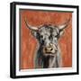 Highland Cow on Terracotta-Silvia Vassileva-Framed Art Print