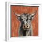 Highland Cow on Terracotta-Silvia Vassileva-Framed Art Print