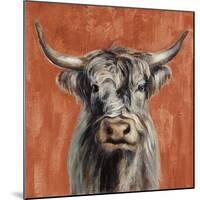 Highland Cow on Terracotta-Silvia Vassileva-Mounted Art Print