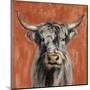 Highland Cow on Terracotta-Silvia Vassileva-Mounted Art Print