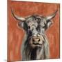 Highland Cow on Terracotta-Silvia Vassileva-Mounted Art Print