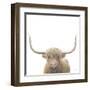 Highland Cow Sepia Sq-James Wiens-Framed Art Print