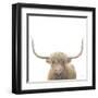 Highland Cow Sepia Sq-James Wiens-Framed Art Print