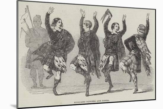 Highland Dancers and Pipers-null-Mounted Giclee Print