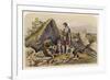 Highland Drovers Eating around a Small Fire. their Cattle Can Be Seen in the Distance-null-Framed Premium Giclee Print