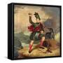 Highland Hunter with Dog and Dead Deer, c.1850-null-Framed Stretched Canvas
