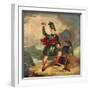 Highland Hunter with Dog and Dead Deer, c.1850-null-Framed Giclee Print