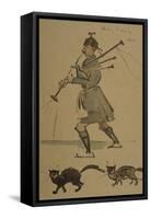 Highlander Playing Bagpipes, 1900-Joseph Crawhall-Framed Stretched Canvas