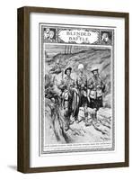 Highlanders Leading their Blinded Officer, WW1-Georges Scott-Framed Art Print