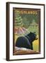 Highlands, North Carolina - Black Bear in Forest-Lantern Press-Framed Art Print