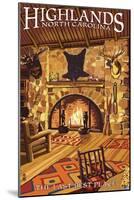 Highlands, North Carolina - Lodge Interior-Lantern Press-Mounted Art Print