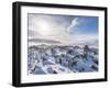 Highlands of Iceland Close to the Ring Road During Winter in Stormy and Sunny Weather Conditions-Martin Zwick-Framed Photographic Print
