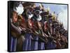 Highlands Warrior Marching Performance at Sing Sing Festival, Papua New Guinea-Keren Su-Framed Stretched Canvas