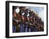 Highlands Warrior Marching Performance at Sing Sing Festival, Papua New Guinea-Keren Su-Framed Premium Photographic Print