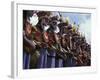 Highlands Warrior Marching Performance at Sing Sing Festival, Papua New Guinea-Keren Su-Framed Photographic Print