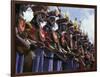 Highlands Warrior Marching Performance at Sing Sing Festival, Papua New Guinea-Keren Su-Framed Photographic Print