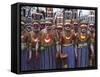 Highlands Warriors Marching Performance at Sing Sing Festival, Mt. Hagen, Papua New Guinea-Keren Su-Framed Stretched Canvas