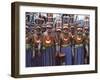 Highlands Warriors Marching Performance at Sing Sing Festival, Mt. Hagen, Papua New Guinea-Keren Su-Framed Photographic Print