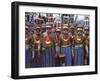 Highlands Warriors Marching Performance at Sing Sing Festival, Mt. Hagen, Papua New Guinea-Keren Su-Framed Photographic Print