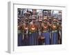 Highlands Warriors Marching Performance at Sing Sing Festival, Mt. Hagen, Papua New Guinea-Keren Su-Framed Photographic Print