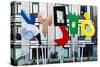 Highline Park Art, Manhattan, New York City-George Oze-Stretched Canvas
