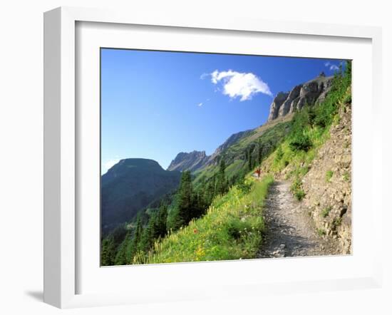 Highline Trail Traverses Under the Garden Wall, Glacier National Park, Montana, USA-Jamie & Judy Wild-Framed Premium Photographic Print