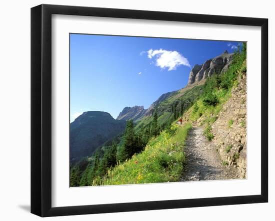 Highline Trail Traverses Under the Garden Wall, Glacier National Park, Montana, USA-Jamie & Judy Wild-Framed Photographic Print