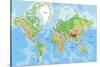 Highly Detailed Physical World Map with Labeling. Vector Illustration.-Bardocz Peter-Stretched Canvas