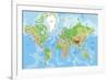 Highly Detailed Physical World Map with Labeling. Vector Illustration.-Bardocz Peter-Framed Art Print