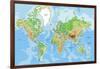 Highly Detailed Physical World Map with Labeling. Vector Illustration.-Bardocz Peter-Framed Art Print