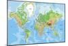 Highly Detailed Physical World Map with Labeling. Vector Illustration.-Bardocz Peter-Mounted Art Print