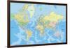 Highly Detailed Political World Map with Labeling.Vector Illustration.-Bardocz Peter-Framed Art Print