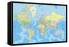 Highly Detailed Political World Map with Labeling.Vector Illustration.-Bardocz Peter-Framed Stretched Canvas