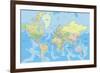 Highly Detailed Political World Map with Labeling.Vector Illustration.-Bardocz Peter-Framed Art Print