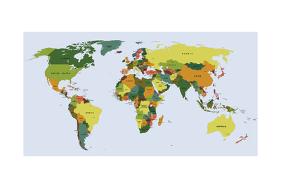 highly detailed political world map with labeling vector illustration