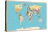 Highly Detailed World Map with Vintage Color.-frees-Stretched Canvas