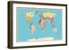 Highly Detailed World Map with Vintage Color.-frees-Framed Premium Giclee Print