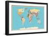 Highly Detailed World Map with Vintage Color.-frees-Framed Premium Giclee Print