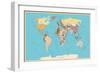 Highly Detailed World Map with Vintage Color.-frees-Framed Premium Giclee Print