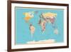 Highly Detailed World Map with Vintage Color.-frees-Framed Art Print