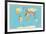 Highly Detailed World Map with Vintage Color.-frees-Framed Art Print