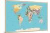 Highly Detailed World Map with Vintage Color.-frees-Mounted Art Print