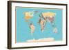 Highly Detailed World Map with Vintage Color.-frees-Framed Art Print