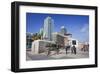 Highrise buildings at the Olympia marina in Barcelona, Catalonia, Spain-null-Framed Art Print