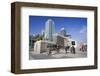 Highrise buildings at the Olympia marina in Barcelona, Catalonia, Spain-null-Framed Art Print