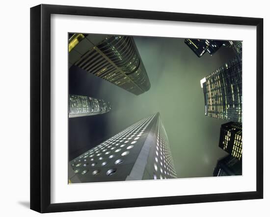 Highrises Soar over the Business District of Central on Hong Kong Island-Andrew Watson-Framed Photographic Print