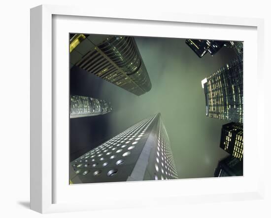 Highrises Soar over the Business District of Central on Hong Kong Island-Andrew Watson-Framed Photographic Print